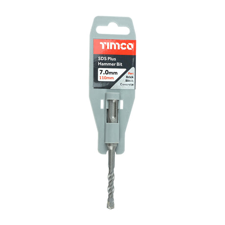This is an image showing TIMCO SDS Plus Hammer Bit - 7.0 x 110 - 1 Each Clip available from T.H Wiggans Ironmongery in Kendal, quick delivery at discounted prices.