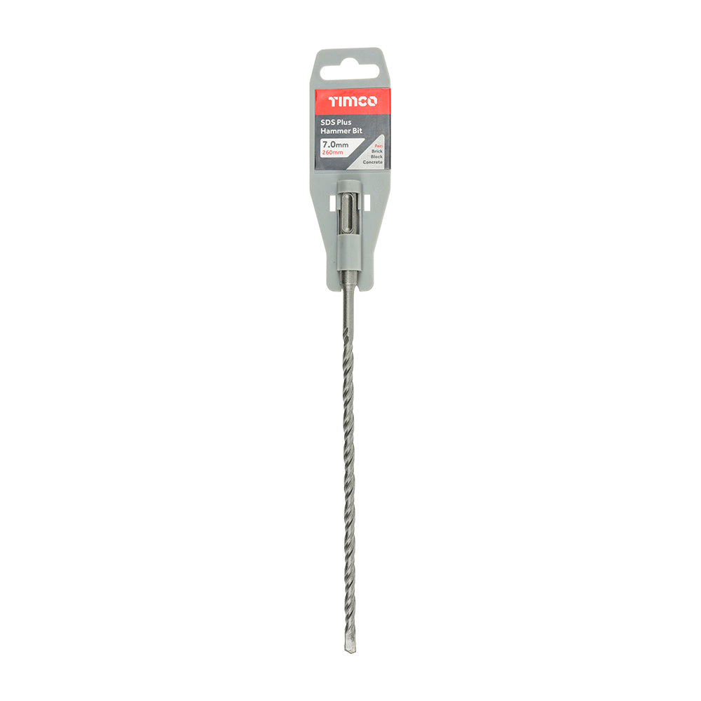 This is an image showing TIMCO SDS Plus Hammer Bit - 7.0 x 260 - 1 Each Clip available from T.H Wiggans Ironmongery in Kendal, quick delivery at discounted prices.