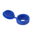 This is an image showing TIMCO Hinged Screw Caps - Small - Blue - To fit 3.0 to 4.5 Screw - 100 Pieces TIMpac available from T.H Wiggans Ironmongery in Kendal, quick delivery at discounted prices.