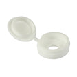 This is an image showing TIMCO Hinged Screw Caps - Small - White - To fit 3.0 to 4.5 Screw - 100 Pieces TIMpac available from T.H Wiggans Ironmongery in Kendal, quick delivery at discounted prices.