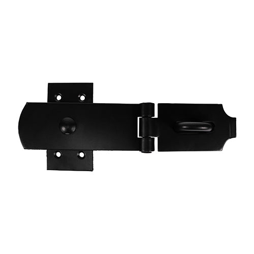 This is an image showing TIMCO Swivel Pattern Hasp & Staple - Heavy Duty - Black - 8" - 1 Each Plain Bag available from T.H Wiggans Ironmongery in Kendal, quick delivery at discounted prices.
