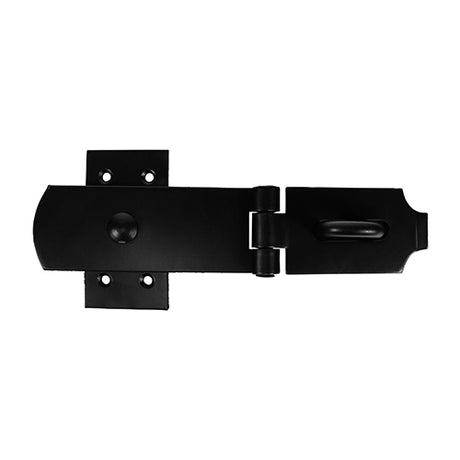 This is an image showing TIMCO Swivel Pattern Hasp & Staple - Heavy Duty - Black - 8" - 1 Each Plain Bag available from T.H Wiggans Ironmongery in Kendal, quick delivery at discounted prices.