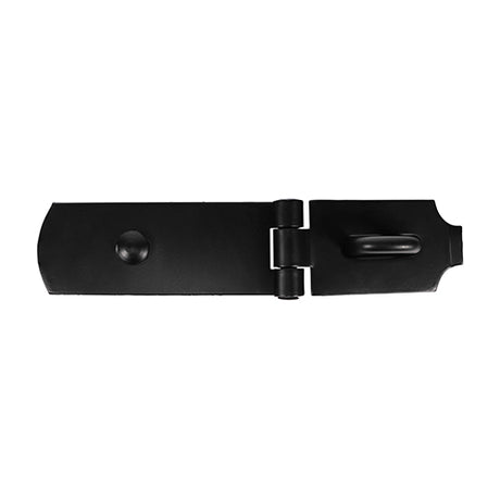 This is an image showing TIMCO Swivel Pattern Hasp & Staple - Heavy Duty - Black - 8" - 1 Each Plain Bag available from T.H Wiggans Ironmongery in Kendal, quick delivery at discounted prices.