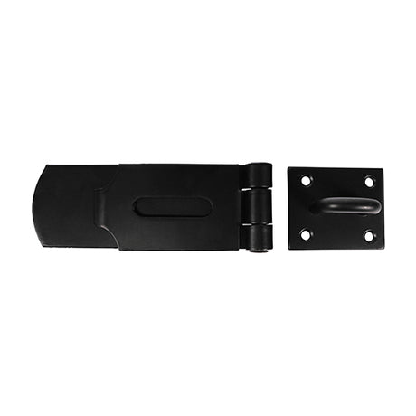 This is an image showing TIMCO Swivel Pattern Hasp & Staple - Heavy Duty - Black - 8" - 1 Each Plain Bag available from T.H Wiggans Ironmongery in Kendal, quick delivery at discounted prices.
