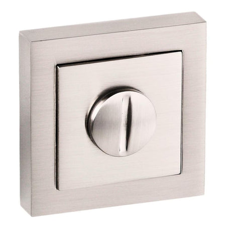 This is an image of Senza Pari WC Turn and Release on Square Rose - Satin Nickel available to order from Trade Door Handles.