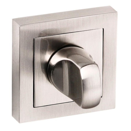 This is an image of Senza Pari WC Turn and Release on Square Rose - Satin Nickel available to order from T.H Wiggans Architectural Ironmongery in Kendal, quick delivery and discounted prices.