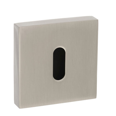 This is an image of Senza Pari Key Escutcheon on Flush Square Rose - Satin Nickel available to order from T.H Wiggans Architectural Ironmongery in Kendal, quick delivery and discounted prices.