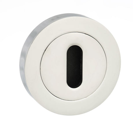 This is an image of Senza Pari Key Escutcheon on Round Rose - Polished Chrome available to order from T.H Wiggans Architectural Ironmongery in Kendal, quick delivery and discounted prices.