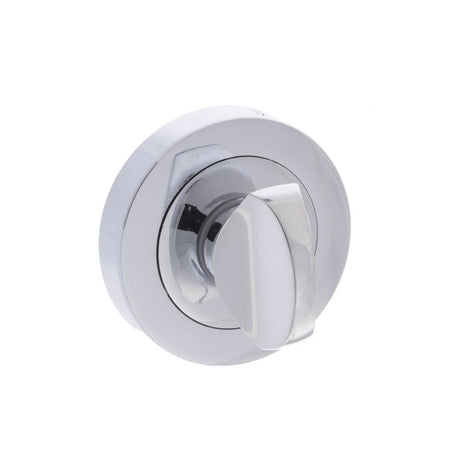 This is an image of Senza Pari WC Turn and Release on Round Rose - Polished Chrome available to order from T.H Wiggans Architectural Ironmongery in Kendal, quick delivery and discounted prices.