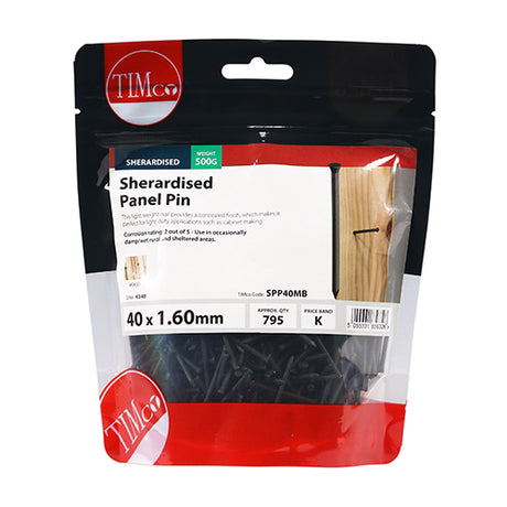 This is an image showing TIMCO Panel Pins - Sherardised - 40 x 1.60 - 0.5 Kilograms TIMbag available from T.H Wiggans Ironmongery in Kendal, quick delivery at discounted prices.