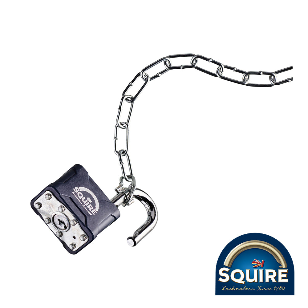 This is an image showing TIMCO Stronglock Laminated Padlock & Chain - 35C - 40mm - 2 Pieces Box available from T.H Wiggans Ironmongery in Kendal, quick delivery at discounted prices.