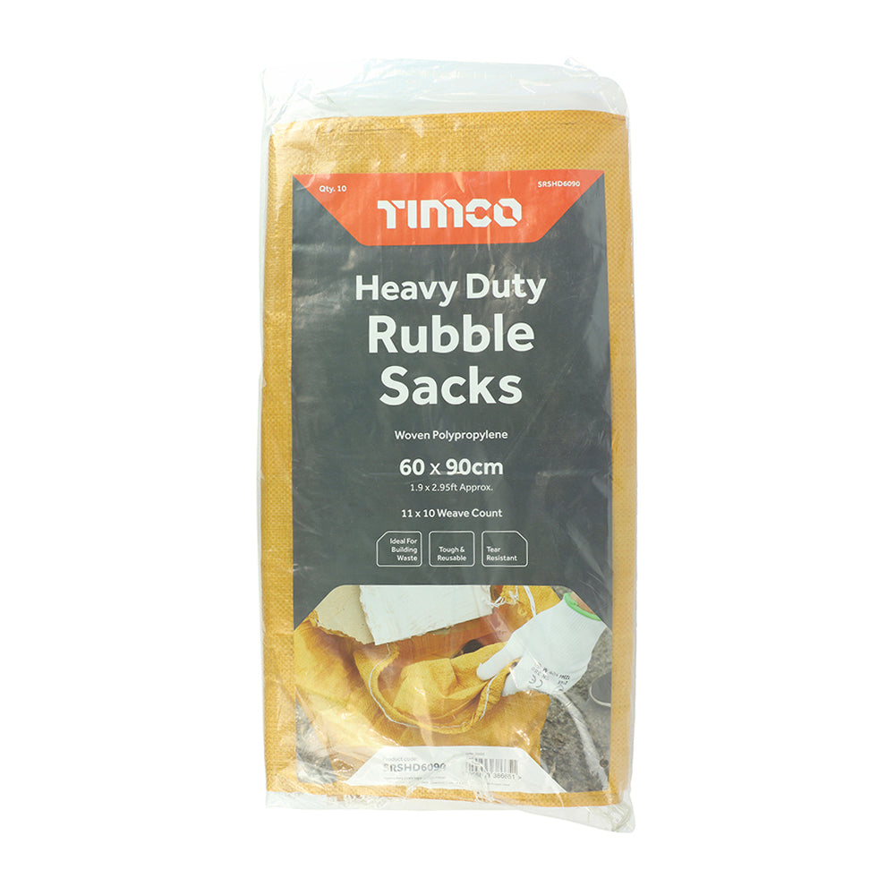 This is an image showing TIMCO Rubble Sacks - Heavy Duty - 60 x 90cm - 10 Pieces Bag available from T.H Wiggans Ironmongery in Kendal, quick delivery at discounted prices.