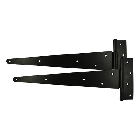 This is an image showing TIMCO Pair of Strong Tee Hinges - Black - 24" - 1 Each Plain Bag available from T.H Wiggans Ironmongery in Kendal, quick delivery at discounted prices.