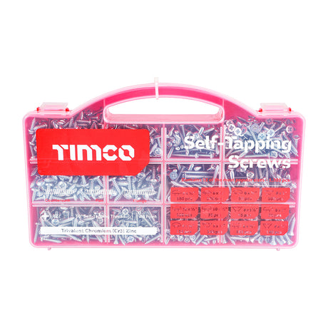 This is an image showing TIMCO Metal Tapping Screws - Mixed Tray - PZ - Self-Tapping - Zinc - 1,305pcs - 1305 Pieces Tray available from T.H Wiggans Ironmongery in Kendal, quick delivery at discounted prices.