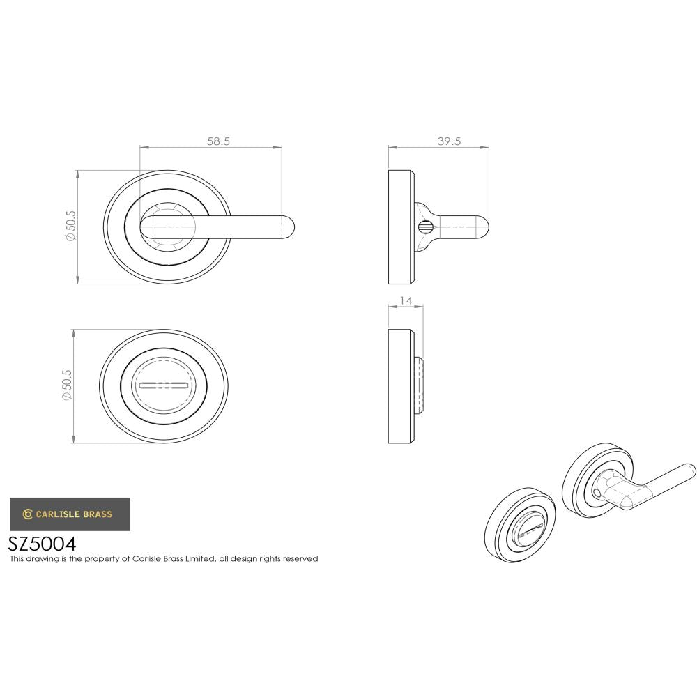 This image is a line drwaing of a Serozzetta - DDA Compliant Turn and Release - Satin Chrome available to order from Trade Door Handles in Kendal