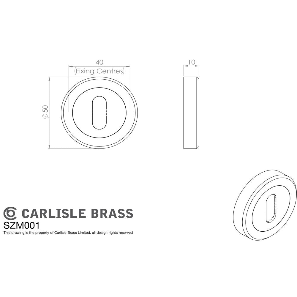 This image is a line drwaing of a Serozzetta - Euro Profile Escutcheon - Polished Chrome available to order from Trade Door Handles in Kendal