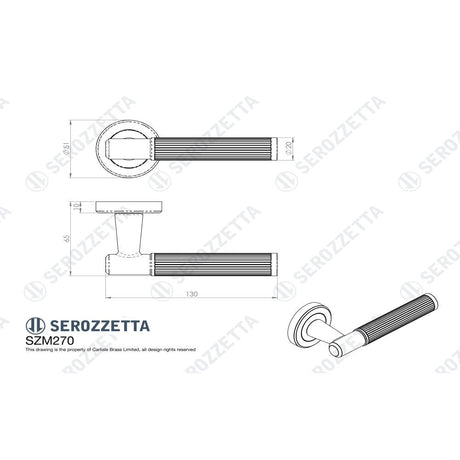This image is a line drwaing of a Serozzetta - Serozzetta Image Lines Lever On rose - Matt Black available to order from Trade Door Handles in Kendal