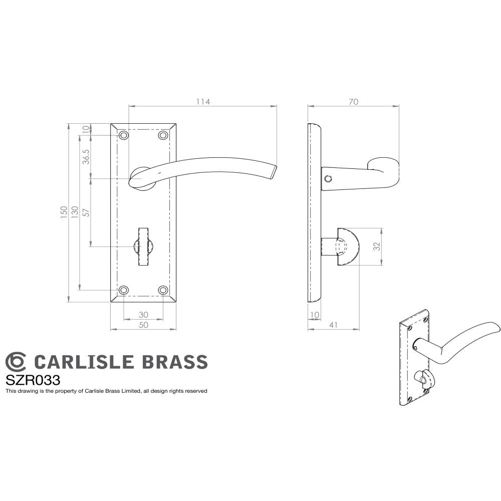 This image is a line drwaing of a Serozzetta - Serozzetta Trenta Lever on Bathroom Backplate available to order from Trade Door Handles in Kendal