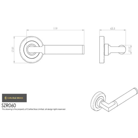 This image is a line drwaing of a Serozzetta - Sessanta Lever on Rose - Polished Nickel/Satin Nickel available to order from Trade Door Handles in Kendal