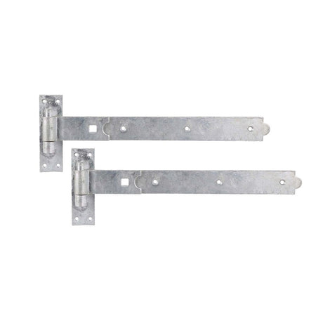 This is an image of Spira Brass - Hook and Band Hinge - Straight 8" - 200mm Galvanised  available to order from T.H Wiggans Architectural Ironmongery in Kendal, quick delivery and discounted prices.