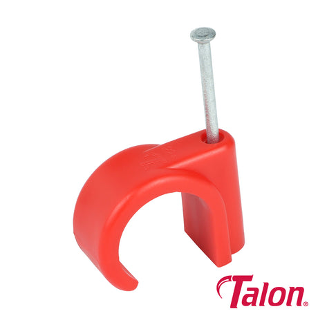 This is an image showing TIMCO Nail In Pipe Clip - Red - NCH22/20 - 22mm - 20 Pieces Bag available from T.H Wiggans Ironmongery in Kendal, quick delivery at discounted prices.
