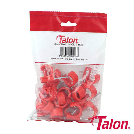 This is an image showing TIMCO Nail In Pipe Clip - Red - NCH22/20 - 22mm - 20 Pieces Bag available from T.H Wiggans Ironmongery in Kendal, quick delivery at discounted prices.
