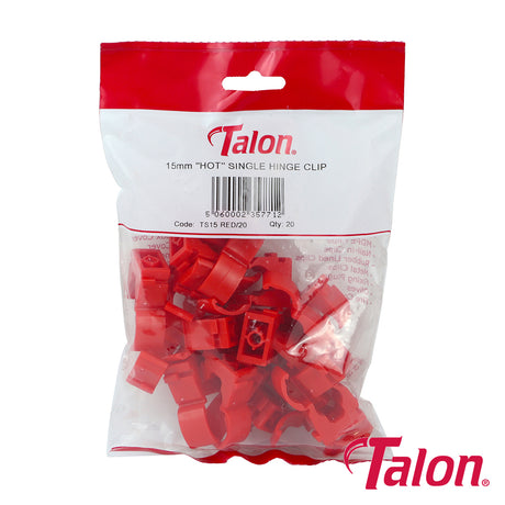 This is an image showing TIMCO Single Hinged ID Clip - Red - TS15RED20 - 15mm - 20 Pieces Bag available from T.H Wiggans Ironmongery in Kendal, quick delivery at discounted prices.