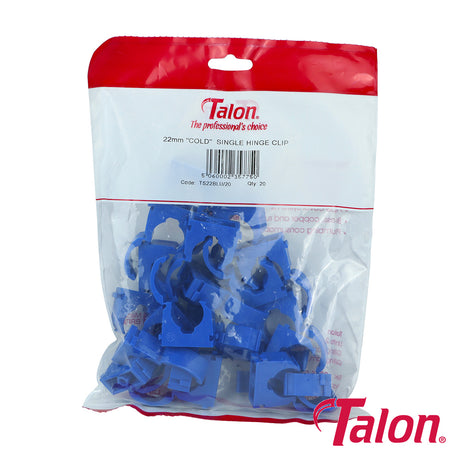 This is an image showing TIMCO Single Hinged ID Clip - Blue - TS22BLU20 - 22mm - 20 Pieces Bag available from T.H Wiggans Ironmongery in Kendal, quick delivery at discounted prices.