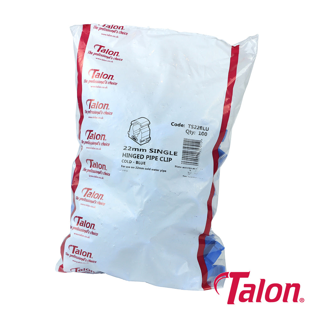 This is an image showing TIMCO Single Hinged ID Clip - Blue - TS22BLU - 22mm - 100 Pieces Bag available from T.H Wiggans Ironmongery in Kendal, quick delivery at discounted prices.