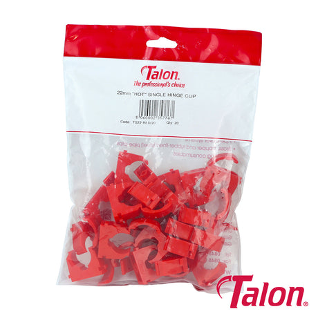 This is an image showing TIMCO Single Hinged ID Clip - Red - TS22RED20 - 22mm - 20 Pieces Bag available from T.H Wiggans Ironmongery in Kendal, quick delivery at discounted prices.