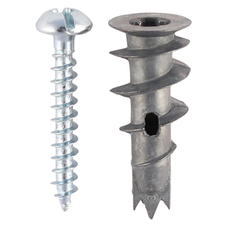 This is an image showing TIMCO Metal Speed Plugs with Screws - Zinc - 31.5mm - 300 Pieces Tub available from T.H Wiggans Ironmongery in Kendal, quick delivery at discounted prices.