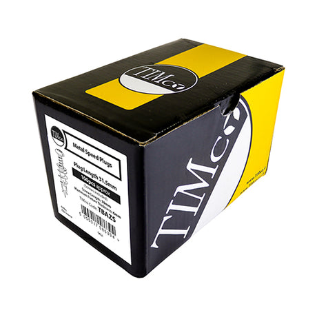 This is an image showing TIMCO Metal Speed Plugs & Screws - Zinc - 31.5mm - 100 Pieces Box available from T.H Wiggans Ironmongery in Kendal, quick delivery at discounted prices.