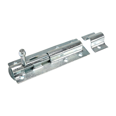 This is an image showing TIMCO Straight Tower Bolt - Zinc - 3" - 1 Each Plain Bag available from T.H Wiggans Ironmongery in Kendal, quick delivery at discounted prices.