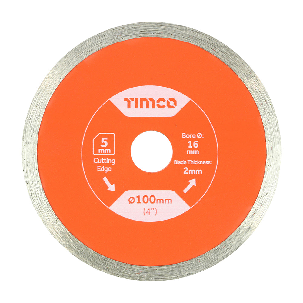 This is an image showing TIMCO General Purpose Tile & Ceramic Diamond Blade - Continuous   - 100 x 16.0 - 1 Each Box available from T.H Wiggans Ironmongery in Kendal, quick delivery at discounted prices.