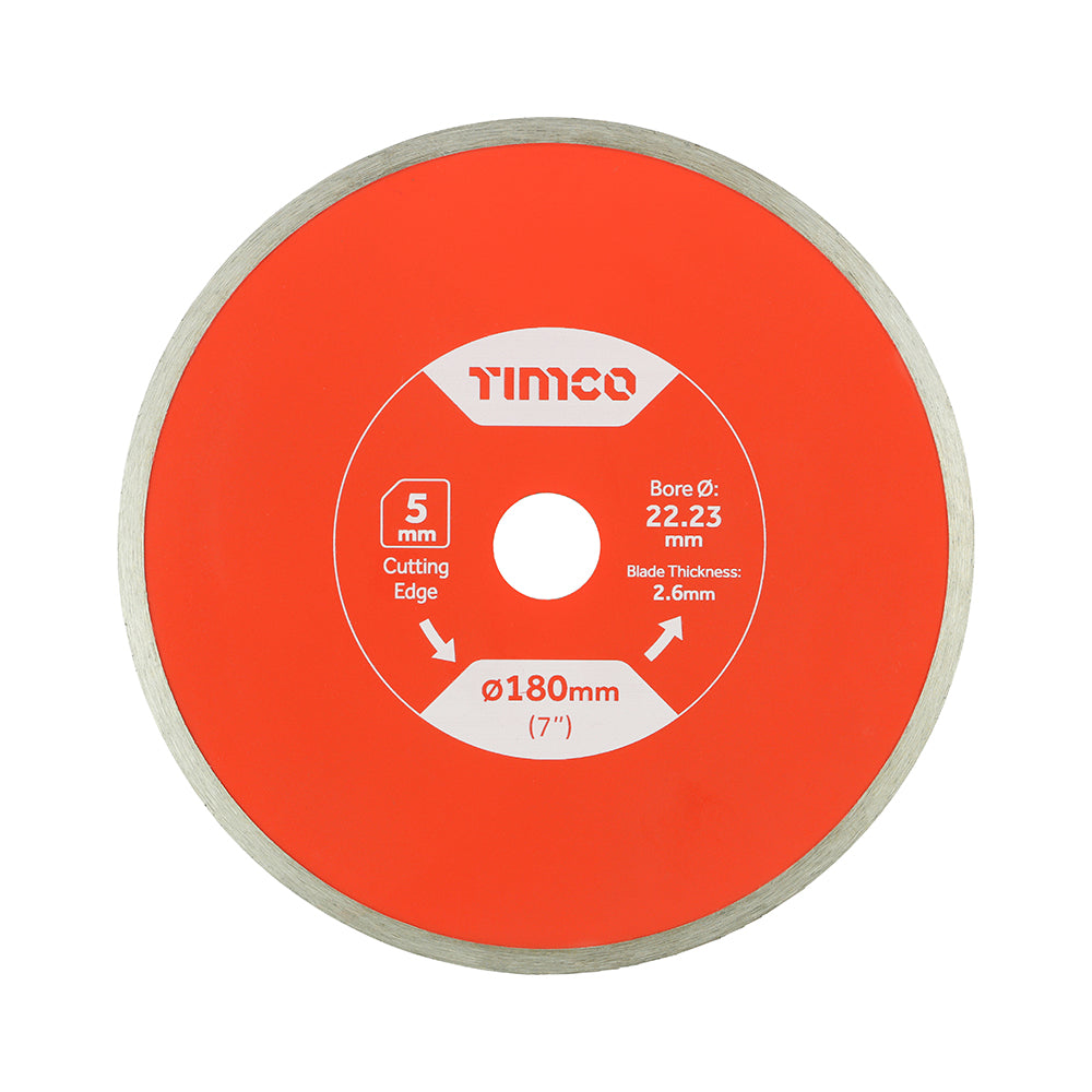 This is an image showing TIMCO General Purpose Tile & Ceramic Diamond Blade - Continuous   - 180 x 22.2 - 1 Each Box available from T.H Wiggans Ironmongery in Kendal, quick delivery at discounted prices.