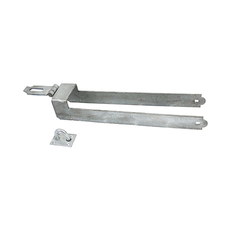This is an image showing TIMCO Throw-Over Locking Gate Loop - Hot Dipped Galvanised - 450mm - 1 Each Plain Bag available from T.H Wiggans Ironmongery in Kendal, quick delivery at discounted prices.