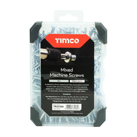 This is an image showing TIMCO Mixed Tray - Machine Screws - Zinc - 320pcs - 320 Pieces Tray available from T.H Wiggans Ironmongery in Kendal, quick delivery at discounted prices.