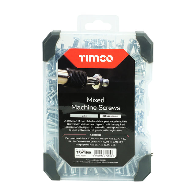 This is an image showing TIMCO Mixed Tray - Machine Screws - Zinc - 320pcs - 320 Pieces Tray available from T.H Wiggans Ironmongery in Kendal, quick delivery at discounted prices.