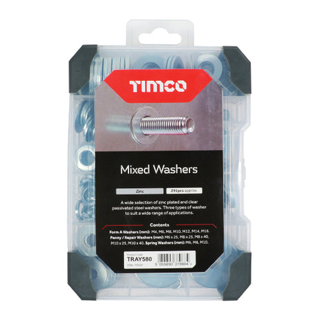 This is an image showing TIMCO Mixed Tray - Washers - Zinc - 291pcs - 291 Pieces Tray available from T.H Wiggans Ironmongery in Kendal, quick delivery at discounted prices.