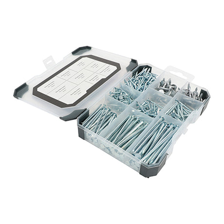 This is an image showing TIMCO Mixed Tray - Nails - Galvanised - Bright - 300pcs - 300 Pieces Tray available from T.H Wiggans Ironmongery in Kendal, quick delivery at discounted prices.