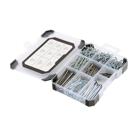 This is an image showing TIMCO Mixed Tray - Pins & Nails - Bright - 495pcs - 495 Pieces Tray available from T.H Wiggans Ironmongery in Kendal, quick delivery at discounted prices.