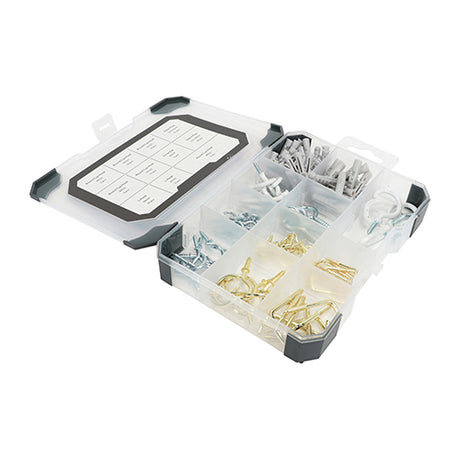 This is an image showing TIMCO Mixed Tray - Hooks & Eyes - 133pcs - 133 Pieces Tray available from T.H Wiggans Ironmongery in Kendal, quick delivery at discounted prices.
