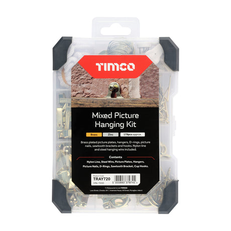 This is an image showing TIMCO Mixed Tray - Picture Hanging Kit - 179pcs - 179 Pieces Tray available from T.H Wiggans Ironmongery in Kendal, quick delivery at discounted prices.