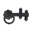 This is an image showing TIMCO Ring Gate Latch - Twisted - Black - 6" - 1 Each TIMbag available from T.H Wiggans Ironmongery in Kendal, quick delivery at discounted prices.