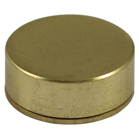 This is an image showing TIMCO Threaded Screw Caps - Solid Brass - Satin - 12mm - 4 Pieces TIMpac available from T.H Wiggans Ironmongery in Kendal, quick delivery at discounted prices.