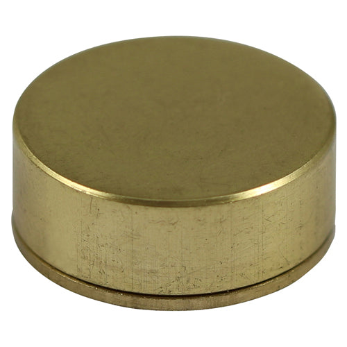 This is an image showing TIMCO Threaded Screw Caps - Solid Brass - Satin - 14mm - 4 Pieces TIMpac available from T.H Wiggans Ironmongery in Kendal, quick delivery at discounted prices.