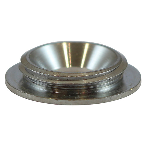 This is an image showing TIMCO Threaded Screw Caps - Solid Brass - Satin Chrome - 16mm - 4 Pieces TIMpac available from T.H Wiggans Ironmongery in Kendal, quick delivery at discounted prices.