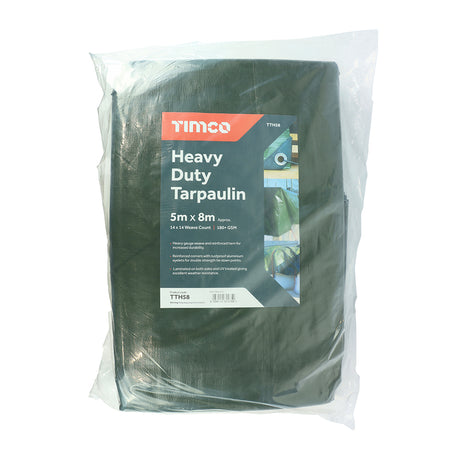 This is an image showing TIMCO Tarpaulin - Heavy Duty - 5 x 8m - 1 Each Bag available from T.H Wiggans Ironmongery in Kendal, quick delivery at discounted prices.