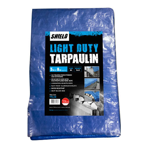 This is an image showing TIMCO Tarpaulin - Light Duty - 4 x 5m - 1 Each Bag available from T.H Wiggans Ironmongery in Kendal, quick delivery at discounted prices.
