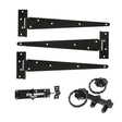 This is an image of Spira Brass - 18" 450mm Twist Ring Gate Ironmongery Kit Black available to order from T.H Wiggans Architectural Ironmongery in Kendal, quick delivery and discounted prices.